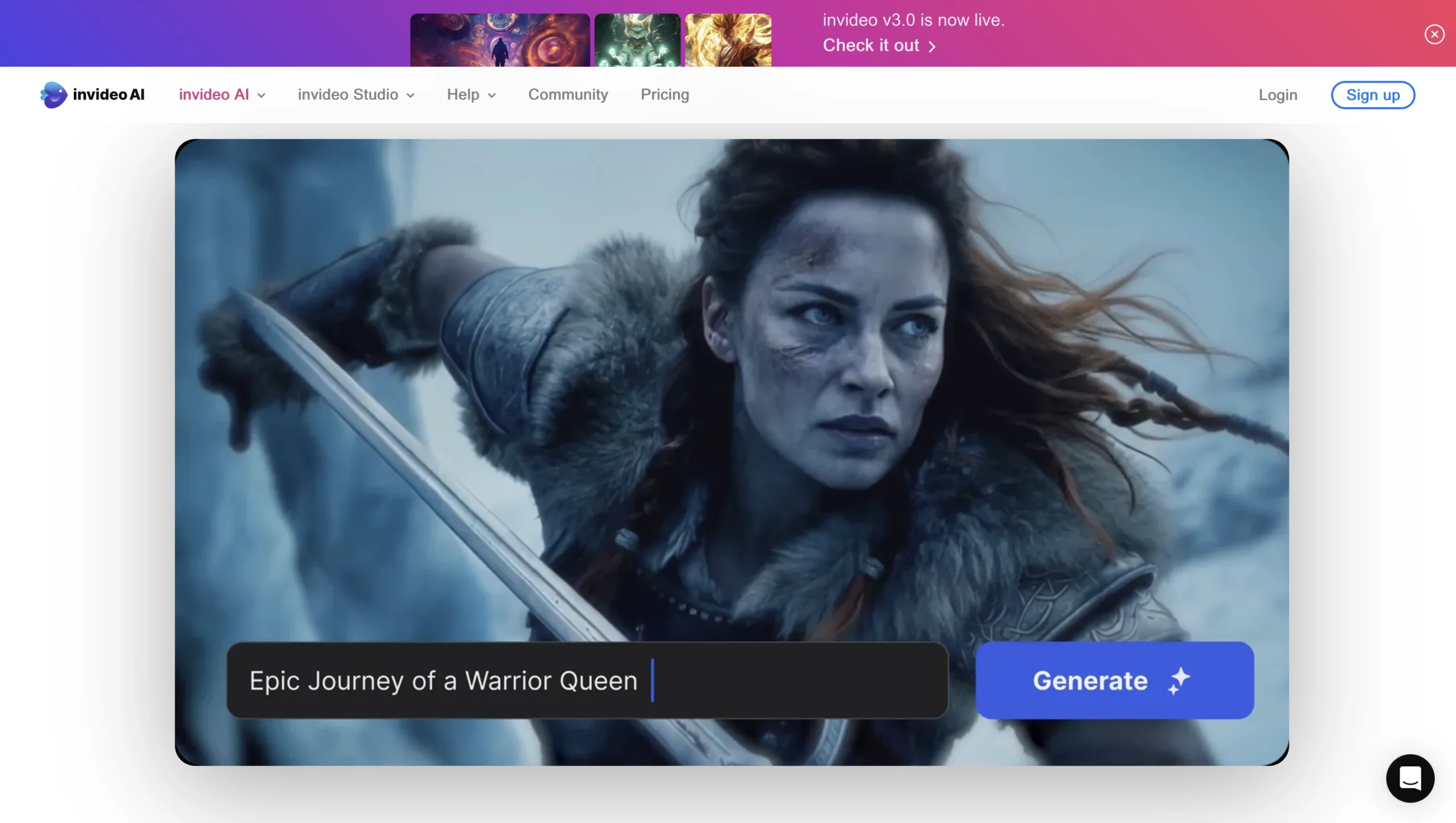 Interface InVideo IA – création et montage vidéo simplifiés Interface InVideo – plateforme de création vidéo IA en ligne