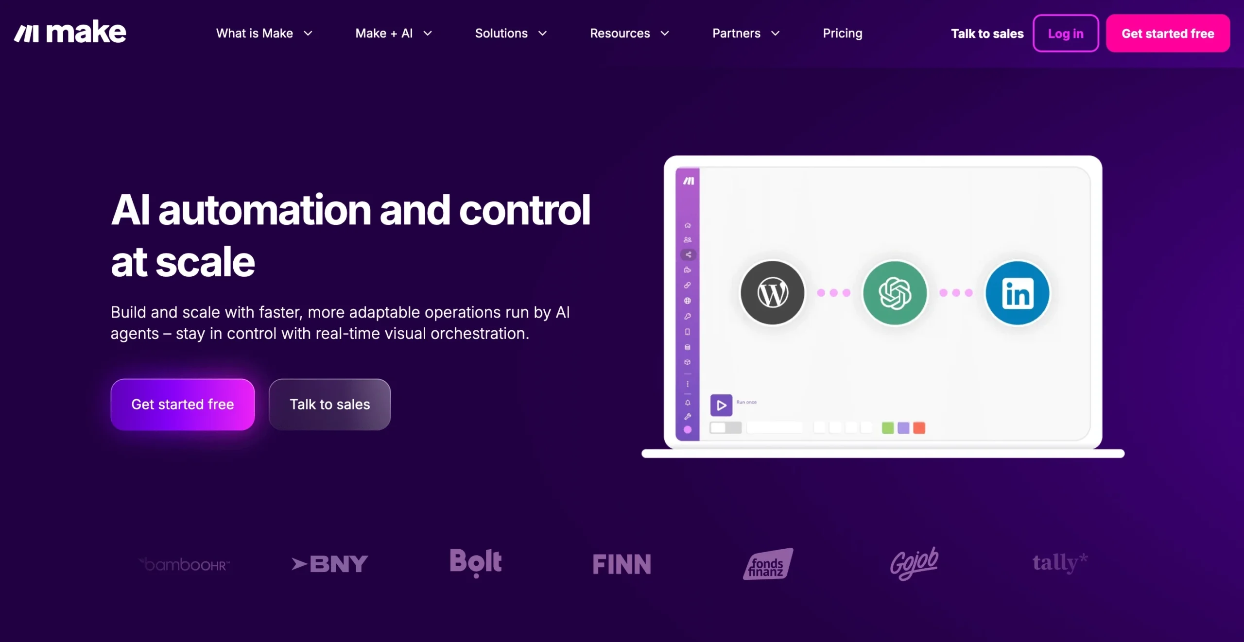 Interface Make – création de scénarios d’automatisation